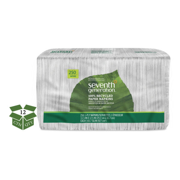 Seventh Generation White Napkins Lunch (12x250 CT) - Image 2