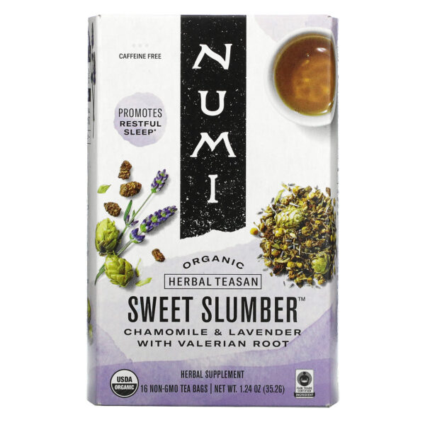 Numi Organic Sweet Slumber Tea 16 Tea Bags (Pack of 6 Boxes)