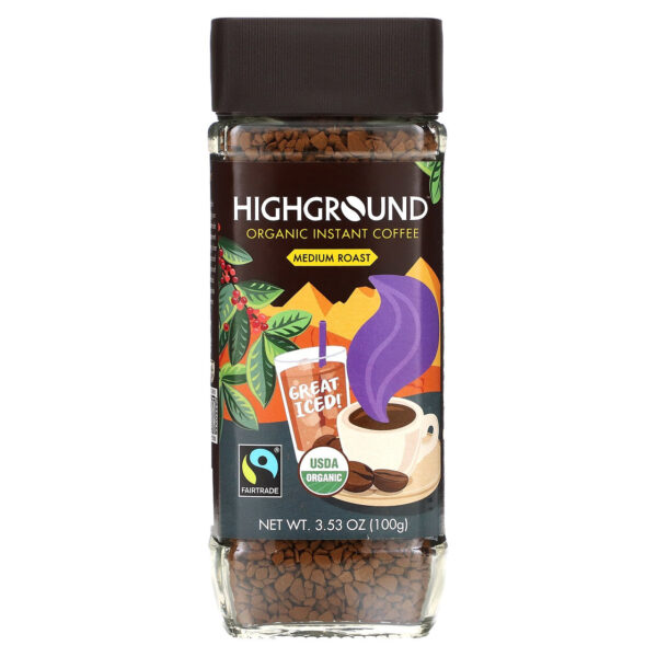 High Ground Organic Medium Roast Instant Coffee 3.52 oz (Pack of 6)