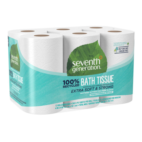 Seventh Generation Bath Tissue, 100% Recycled 300shts (4x12 CT) - Image 2