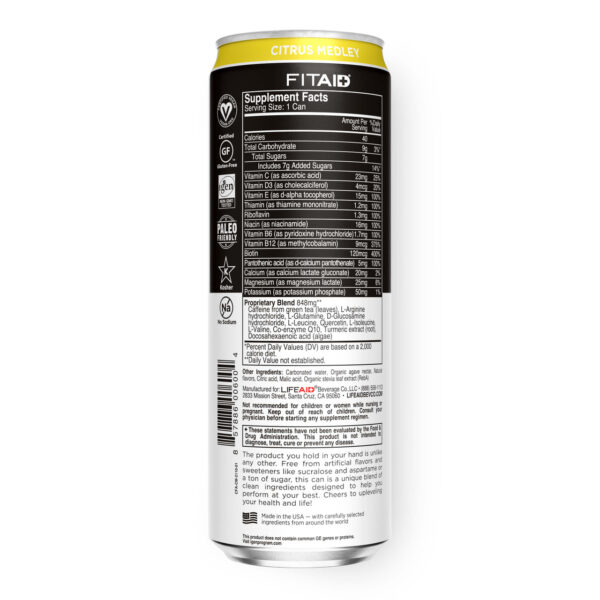FitAid Citrus Medley Sports Recovery Drink 12 oz (Pack of 12) - Image 2