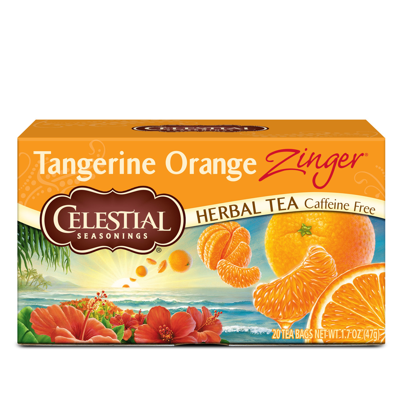 Celestial Seasonings Tangerine Orange Zinger Herbal tea 20 Tea Bags (Pack of 6 Boxes)