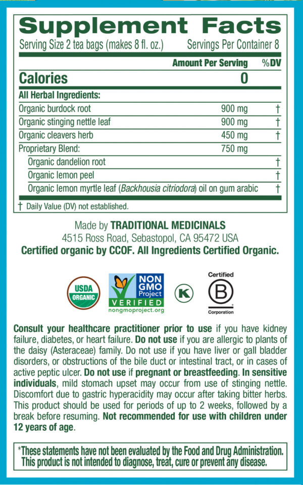 Traditional Medicinals Everyday Organic Lemon Detox (6x16 Bag) - Image 4