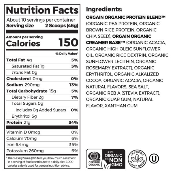 Orgain Creamy Chocolate Fudge (1X1.02 Lb  ) - Image 9