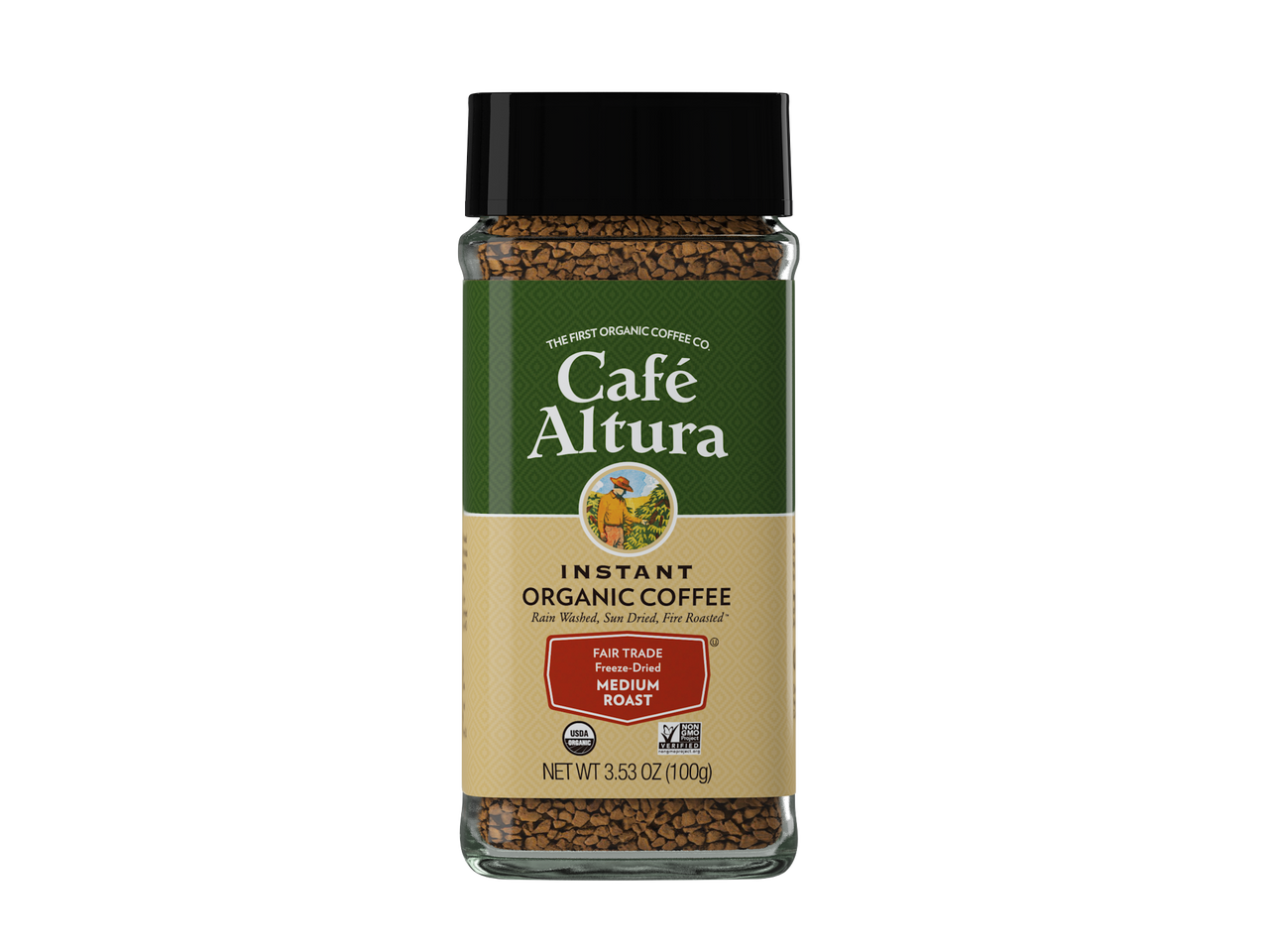 Cafe Altura Organic Medium Roast Instant Coffee 3.53 oz (Pack of 6)