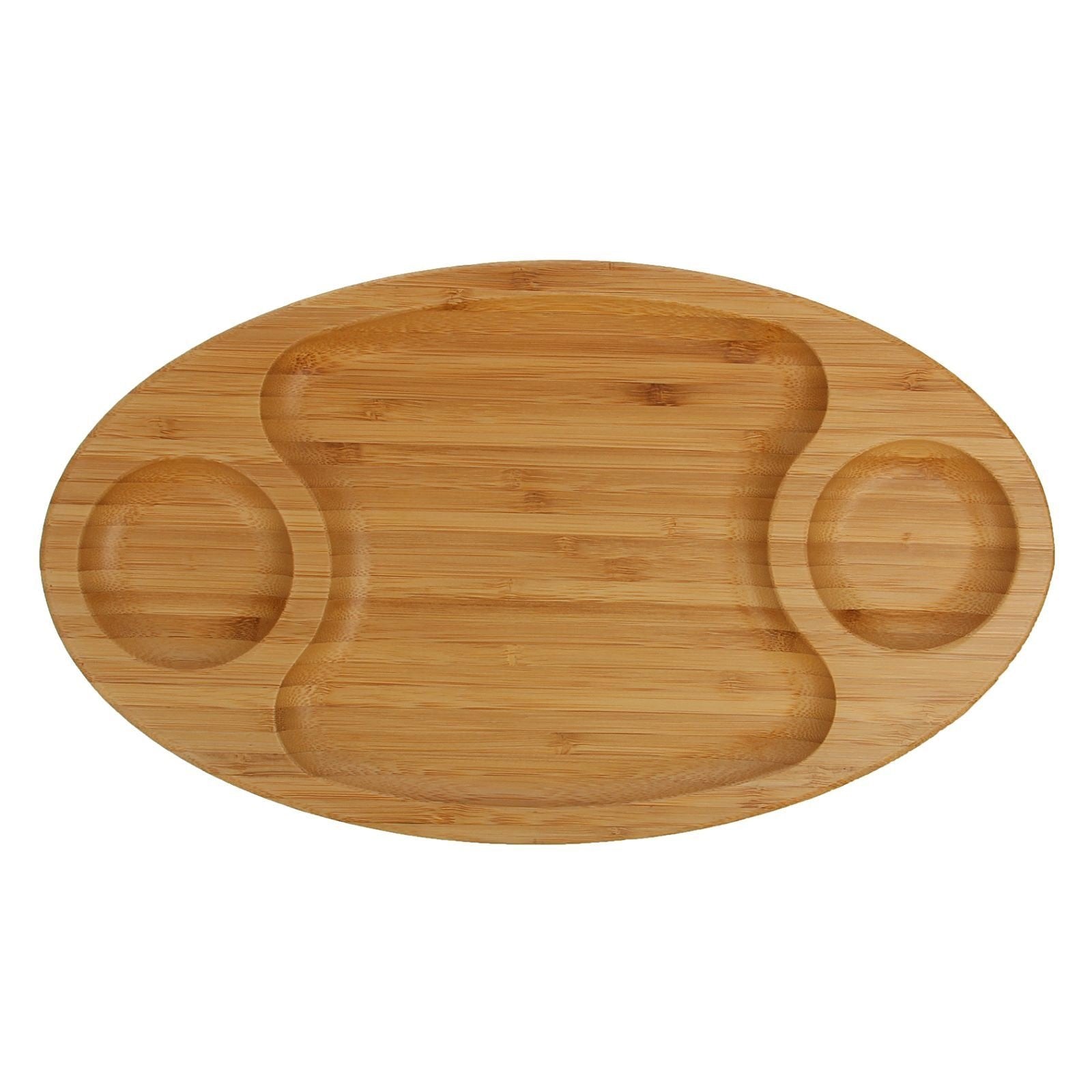Fine Porcelain And Bamboo Serving Tray Combo Set With A Yin Yang 2 Section Saucer - Image 4