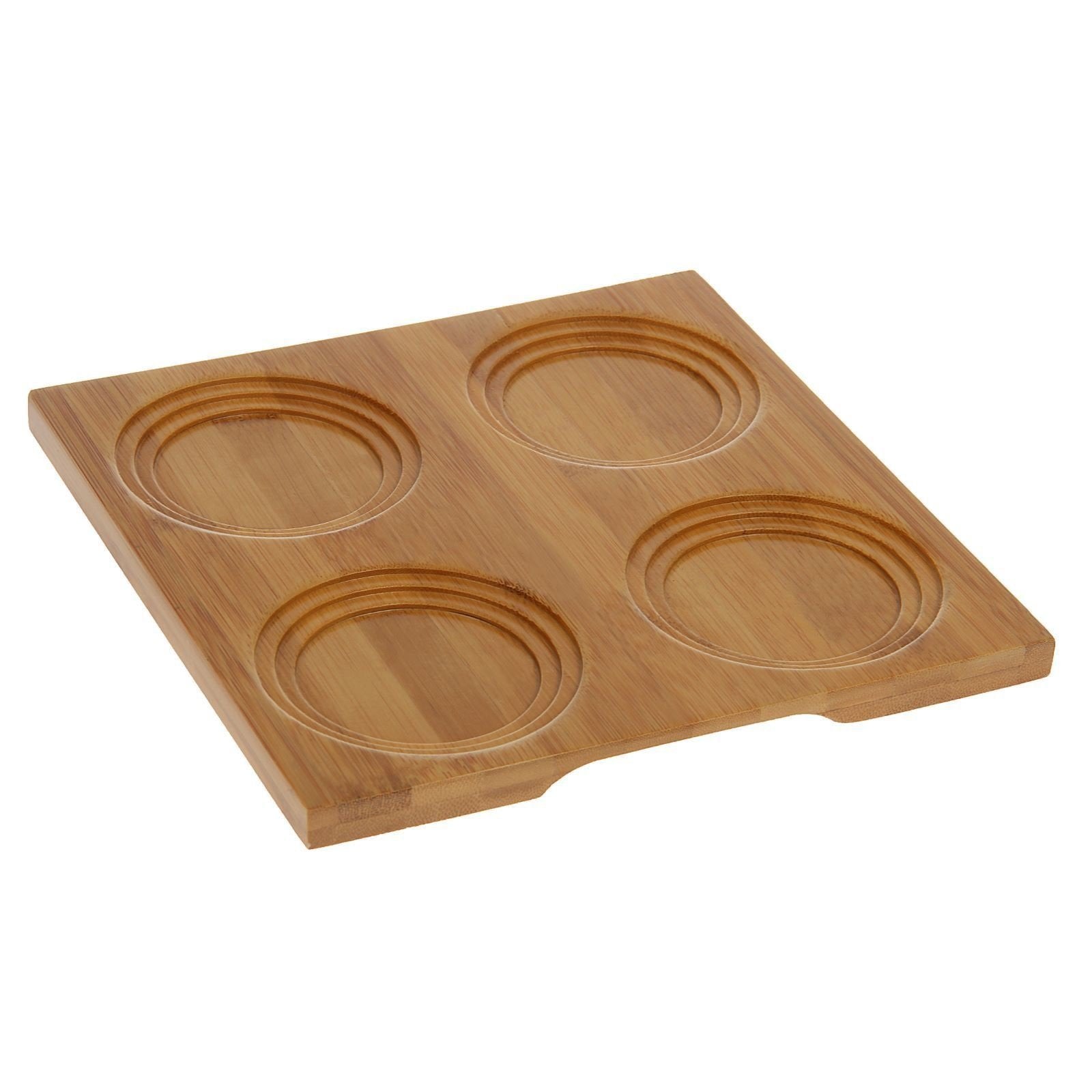 A Set Of A 4 Section Bamboo Tray With 4 Doublewalled Thermo Glasses To Match - Image 3