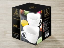 White Jumbo Coffee / Cappuccino Mug 17 Oz | 500 Ml Set Of 2 In Gift Box
