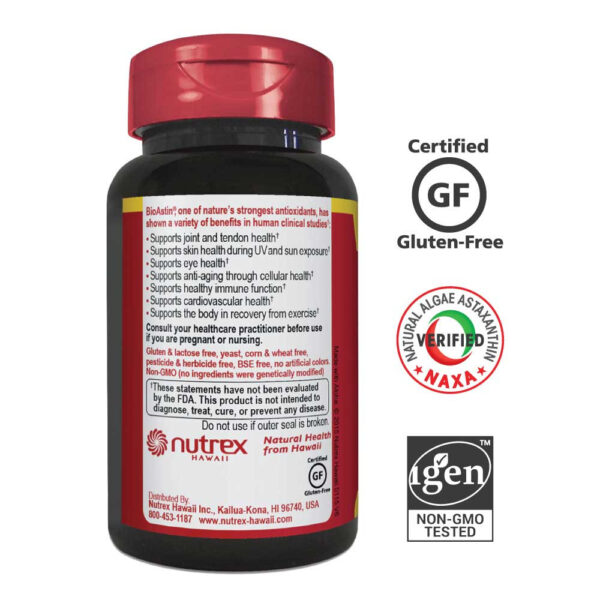 Nutrex Hawaii BioAstin Astaxanthin 4mg (1x60 CAP) - Image 3