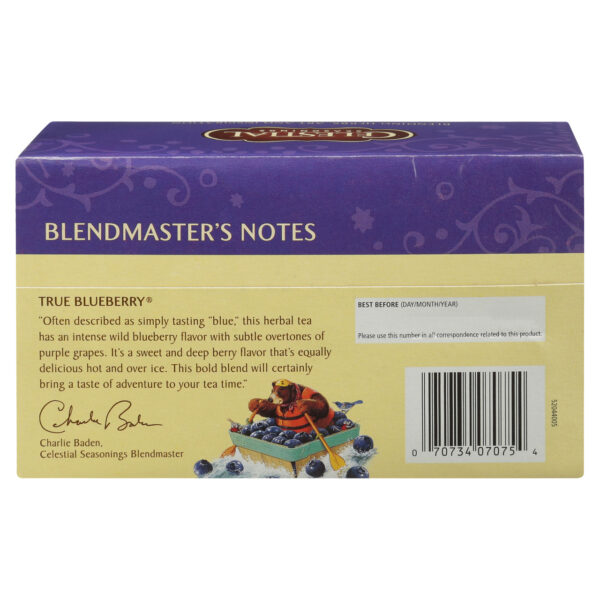 Celestial Seasonings True Blueberry Herb Tea (6x20 bag) - Image 8