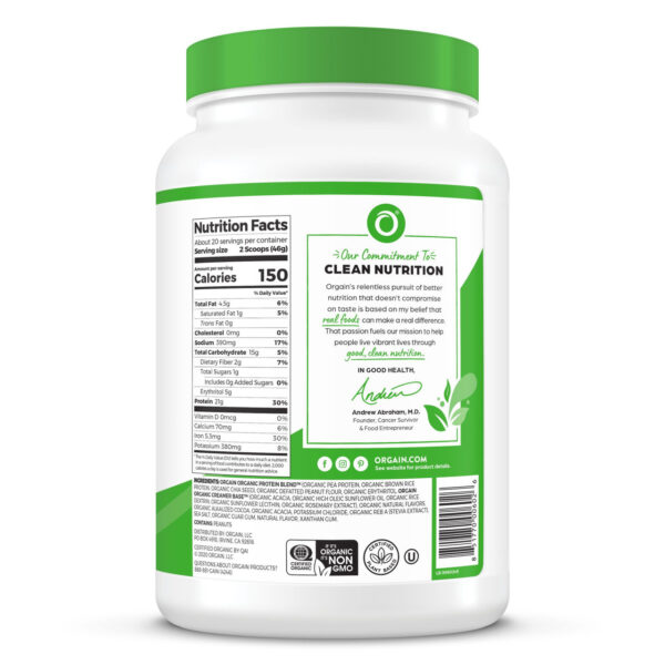 Organic Organic Chocolate Peanut Butter Plant Protein Powder 2.03 lb - Image 8