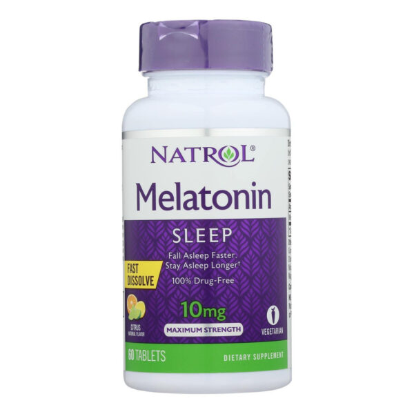 Natrol Melatonin Sleep 10 mg Fast Dissolving Citrus Tablets 60 Tablets