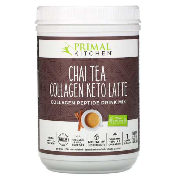 Primal Kitchen Chai Tea Collagen Keto Latte Drink Mix 8.55 oz