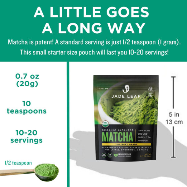 Jadeleaf Organic Culinary Grade Japanese Matcha 0.7 oz (Pack of 8) - Image 4