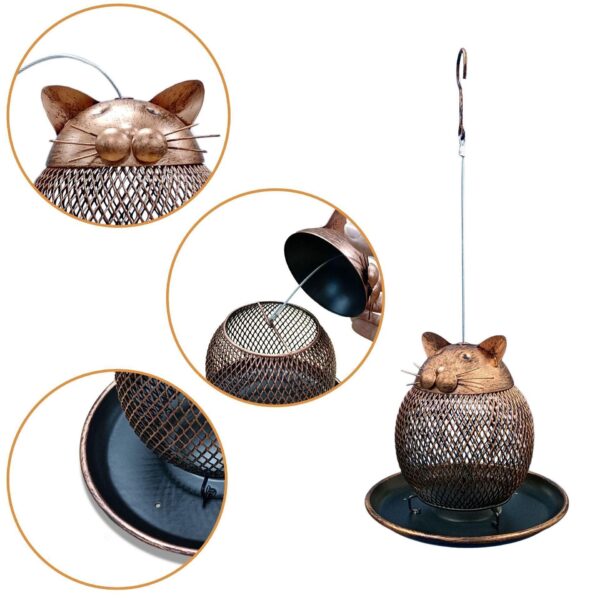 Cat Haven Bird Feeder: Charming Handmade Outdoor Decor For Feathered Friends - Image 5