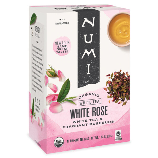Numi Organic White Rose White Tea 16 Tea Bags (Pack of 6 Boxes)