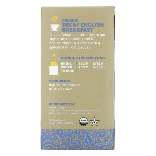 Organic Decaf English Breakfast Black Tea 20 Tea Bags (Pack of 6 Boxes) - Image 2