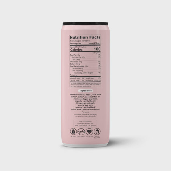 Pop & Bottle Vanilla Oatmilk Latte 8 oz (Pack of 12) - Image 5