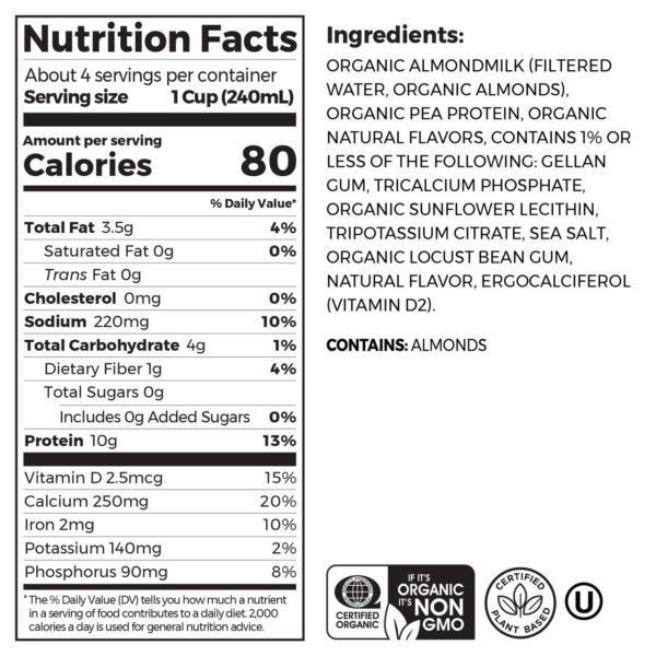 Orgain Organic Unsweetened Vanilla Almond Milk 32 oz (Pack of 6) - Image 9