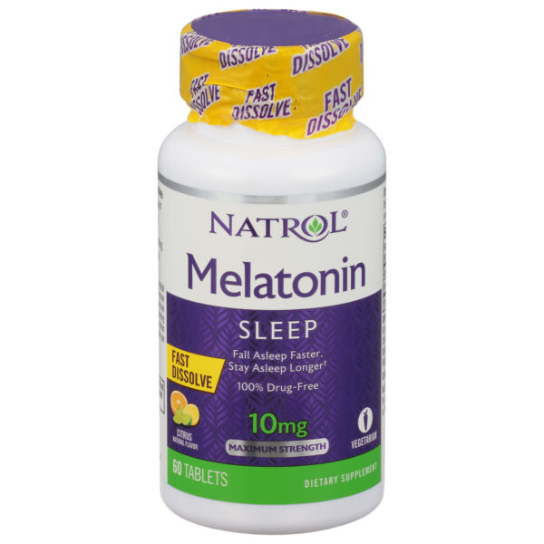 Natrol Melatonin Sleep 10 mg Fast Dissolving Citrus Tablets 60 Tablets - Image 3