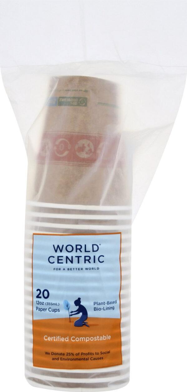 World Centric Paper Cups, Hot, 12 Oz (12x20 CT) - Image 2