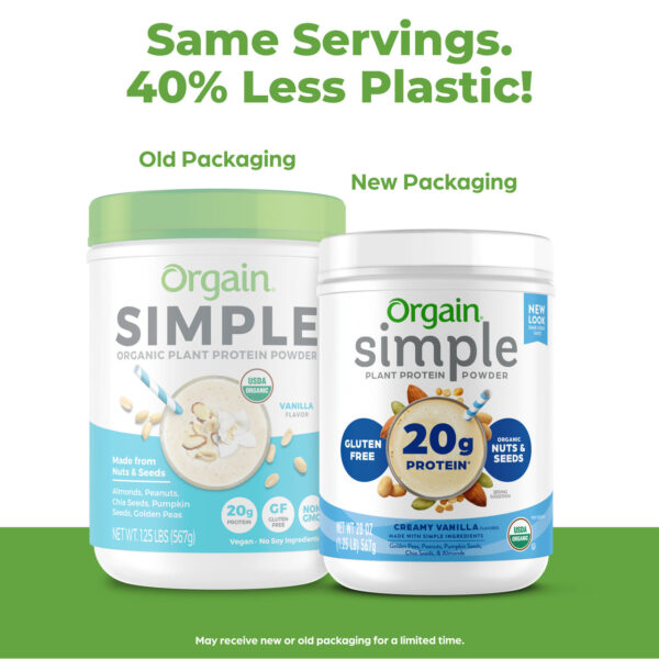Orgain Organic Simple Vanilla Plant Protein Powder 1.25 lb - Image 4