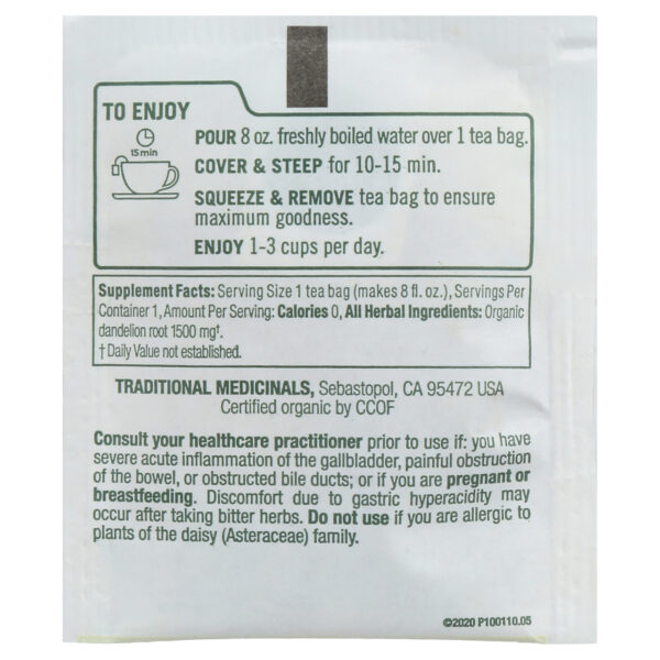 Traditional Medicinals Roasted Dandelion Root Tea (6x16 Bag) - Image 9