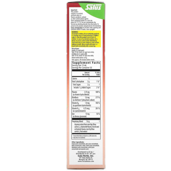 Floradix Floravital Iron & Herbs Liquid Supplement 17 oz - Image 2