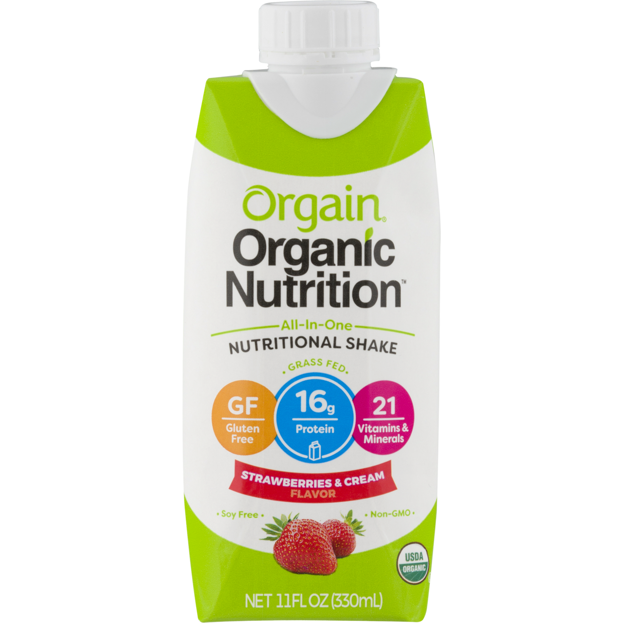 Orgain Organic Strawberry Nutrition Shake 4 Cartons (Pack of 3 Boxes) - Image 3