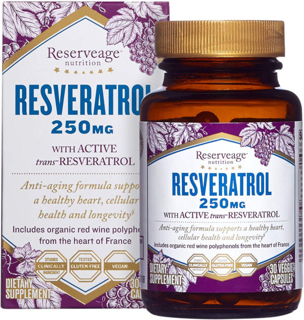 Reserveage Nutrition Resveratrol 250 mg 30 Capsules