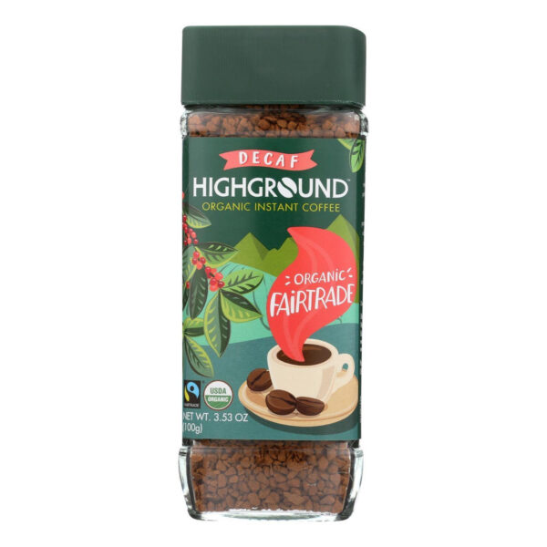 High Ground Organic Decaf Instant Coffee 3.53 oz (Pack of 6)