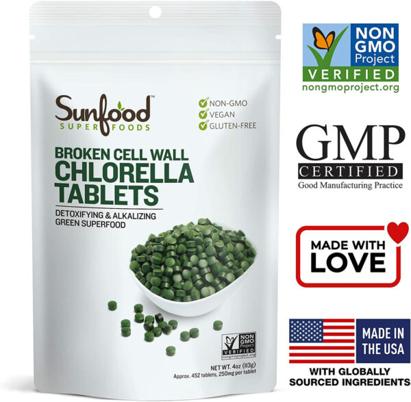 Sunfood Broken Cell Wall Chlorella Tablets 4 oz - Image 6