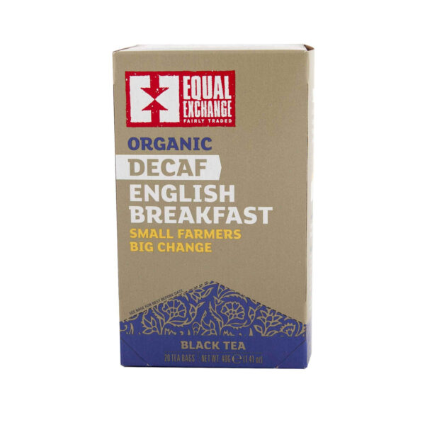 Organic Decaf English Breakfast Black Tea 20 Tea Bags (Pack of 6 Boxes)
