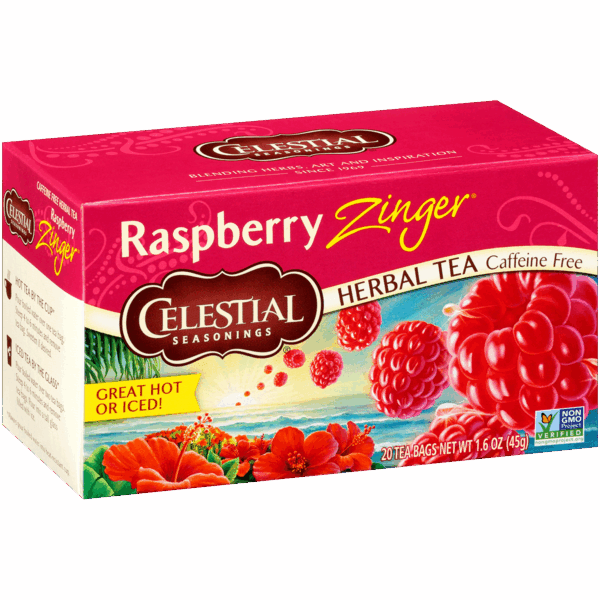 Celestial Seasonings Raspberry Zinger Herbal Tea 20 Tea Bags (Pack of 6 Boxes) - Image 2