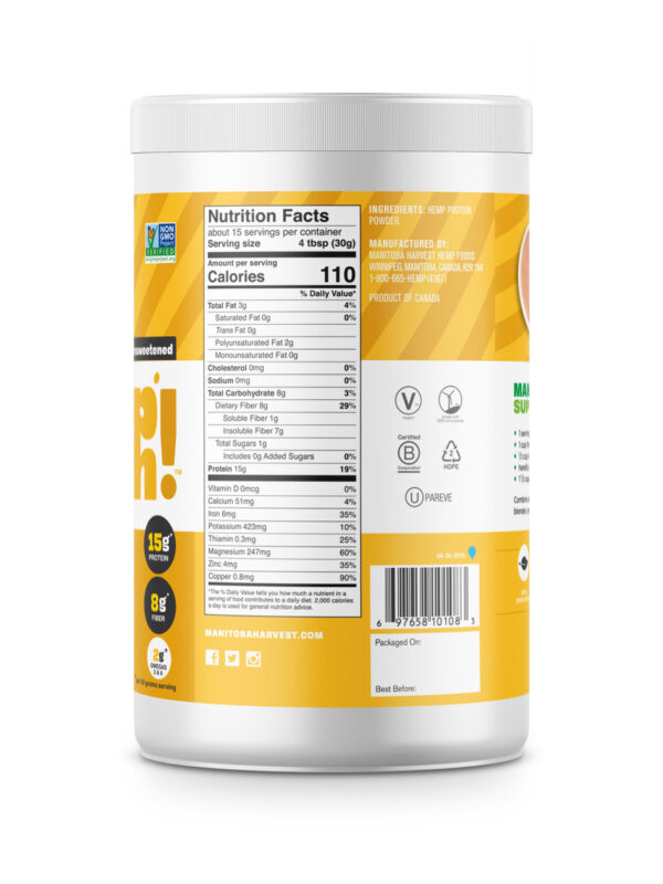Manitoba Harvest Hemp Protein Powder (1x16 Oz) - Image 2