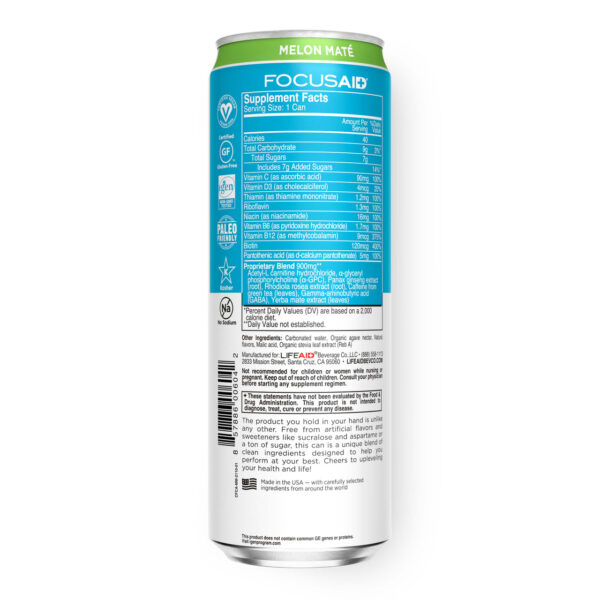 FocusAid Melon Mate Brain Boost Drink 12 oz (Pack of 12) - Image 2