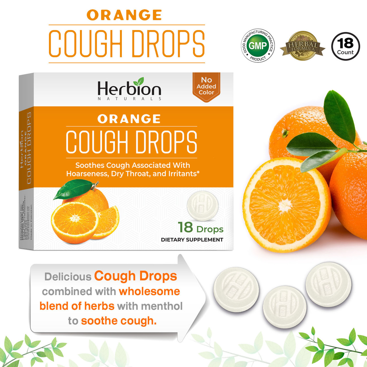 Herbion Naturals Organge Cough Drops 18 Drops - Image 4