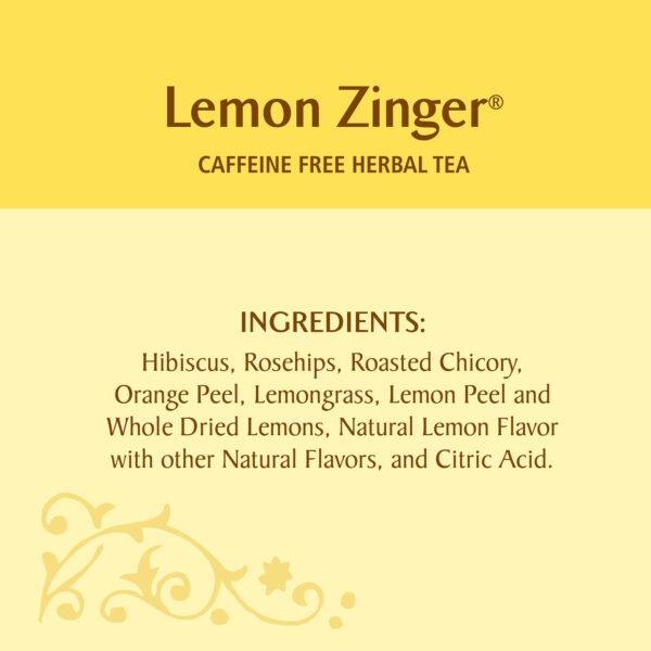 Celestial Seasonings Lemon Zinger Herbal Tea 20 Tea Bags (Pack of 6 Boxes) - Image 3
