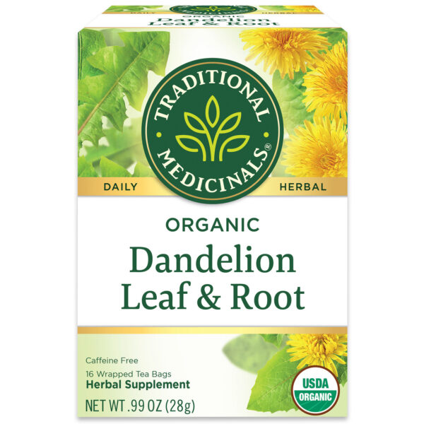Traditional Medicinals Organic Dandelion Leaf & Root Tea 16 Tea Bags (Pack of 6 Boxes)