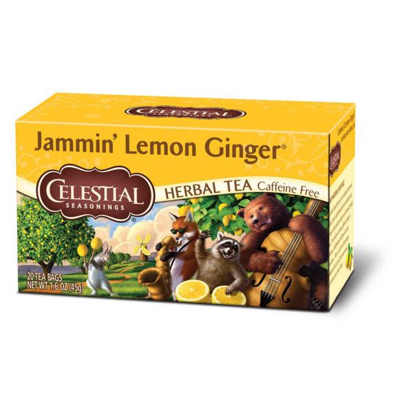 Celestial Seasonings Jammin' Lemon Ginger Herbal Tea (6x20 Bag) - Image 2