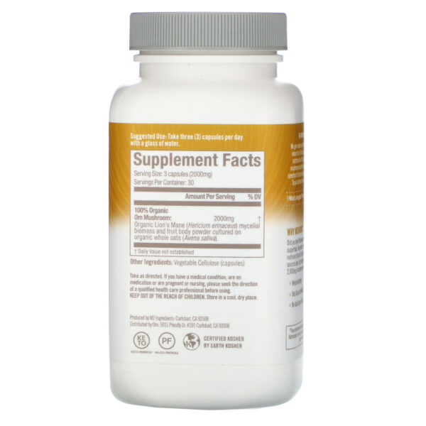 OM Lion's Mane Mushroom Superfood 90 Capsules - Image 2