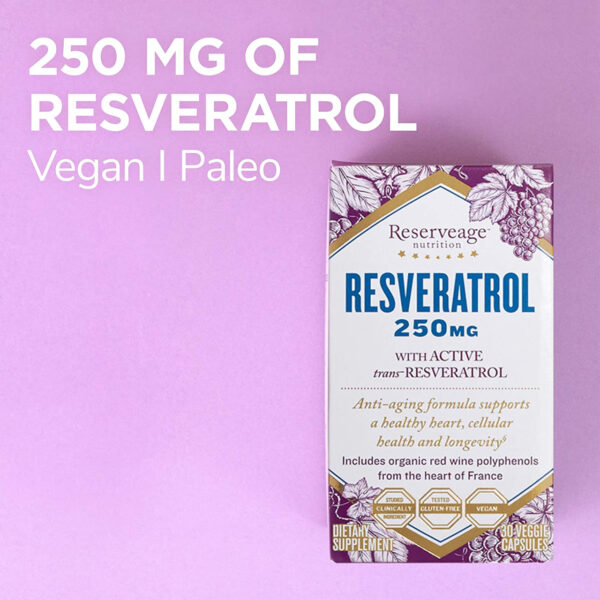 Reserveage Nutrition Resveratrol 250 mg 30 Capsules - Image 4