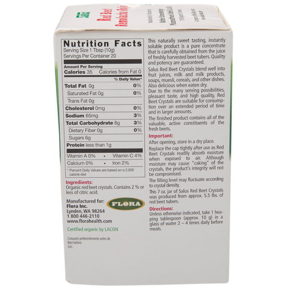 Salus Organic Red Beet Soluble Crystals 7 oz - Image 3