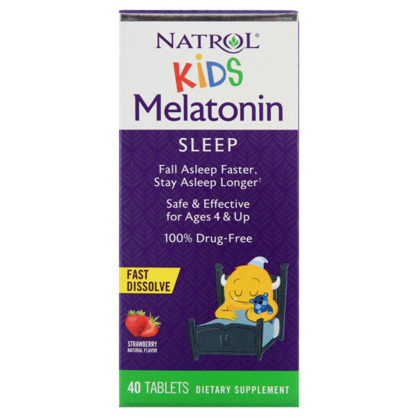 Natrol Kids Melatonin Sleep Fast Dissolving Strawberry Tablets 40 Tablets - Image 5