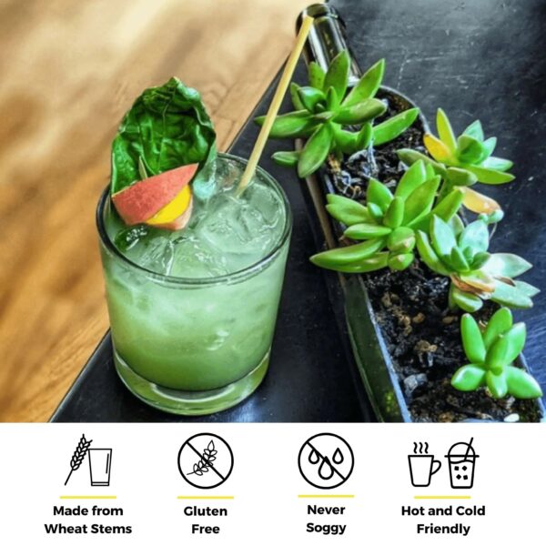 5.75" Cocktail Wheat Straws - Image 2
