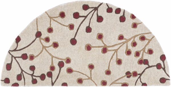 Elsu Beige&Burgandy Wool Rug - Image 6