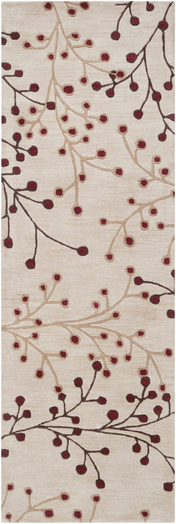 Elsu Beige&Burgandy Wool Rug - Image 7