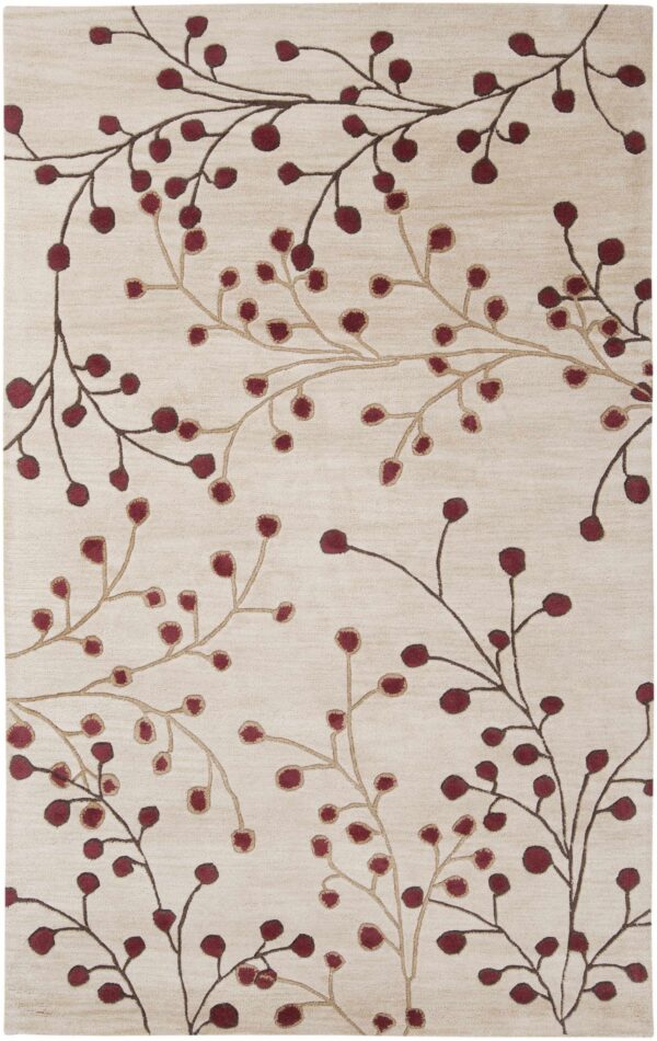 Elsu Beige&Burgandy Wool Rug - Image 11
