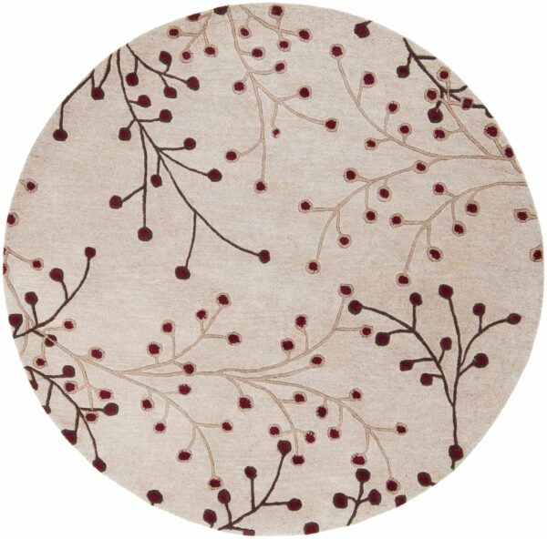 Elsu Beige&Burgandy Wool Rug - Image 19