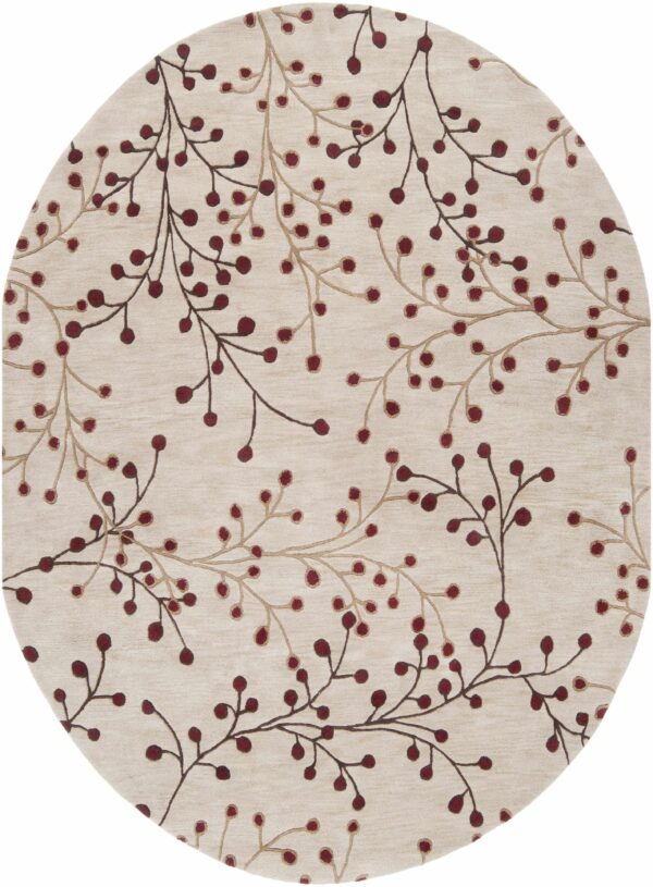 Elsu Beige&Burgandy Wool Rug - Image 27
